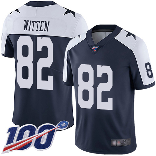 Men Dallas Cowboys Limited Navy Blue Jason Witten Alternate #82 100th Season Vapor Untouchable Throwback NFL Jersey->dallas cowboys->NFL Jersey